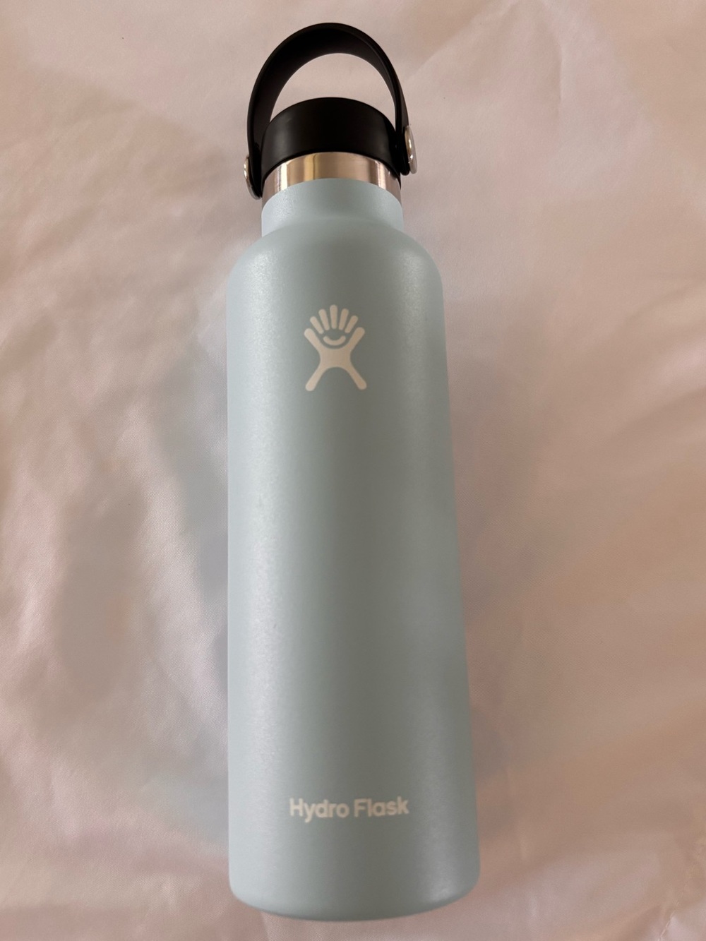 Hydro Flask Pale Blue Insulated Stainless Water Bottle with Black Cap